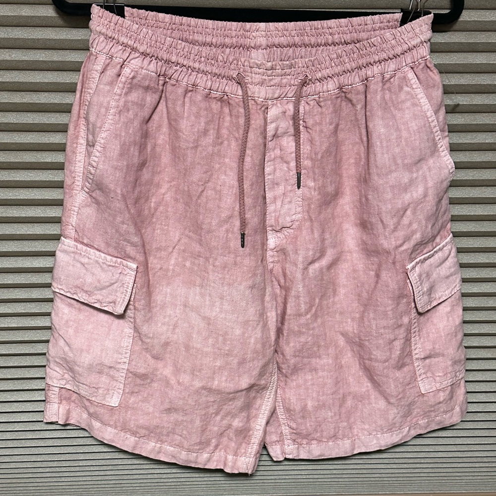 Altea Tan Cargo Linen Shorts Relaxed Fit - Picture 5 of 12